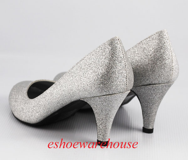 mid heel round toe pumps