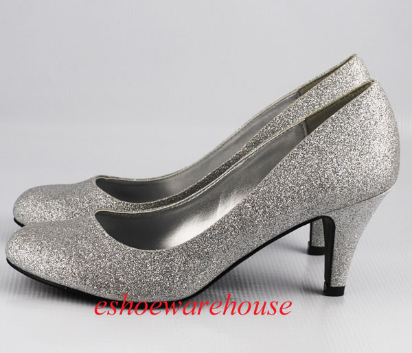 with bow low heel bridal silver glitter low heels