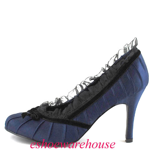 navy lace pumps