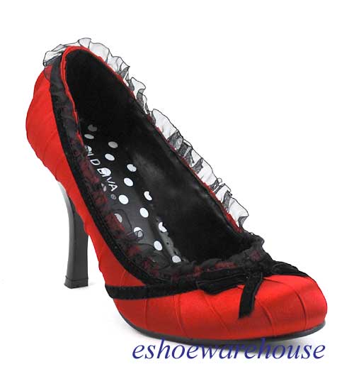 satin lace up pumps