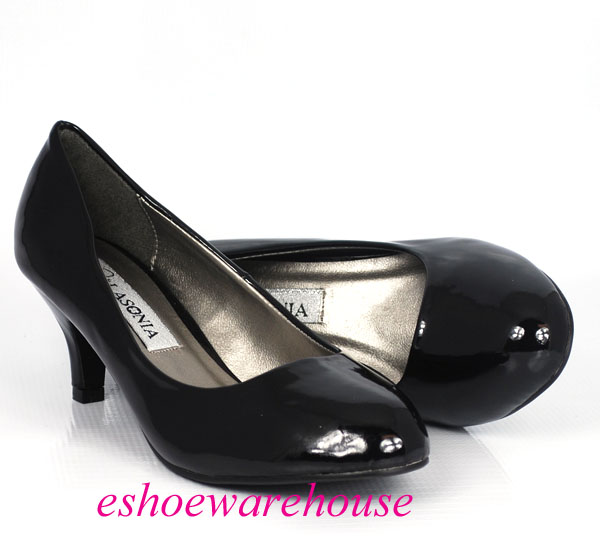 black pumps low heel round toe